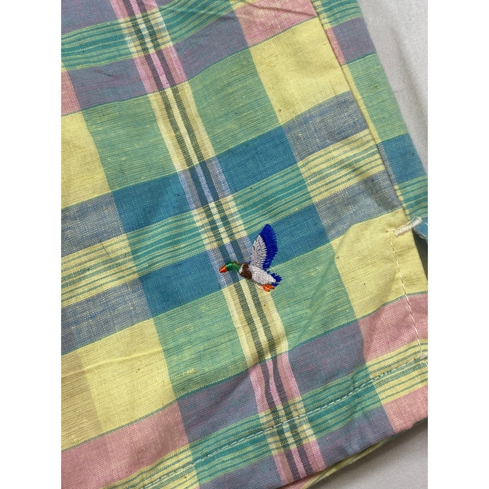 VTG NWT Flying Scotsman Mens Plaid Shorts 4 inch inseam Cotton Made in USA 36